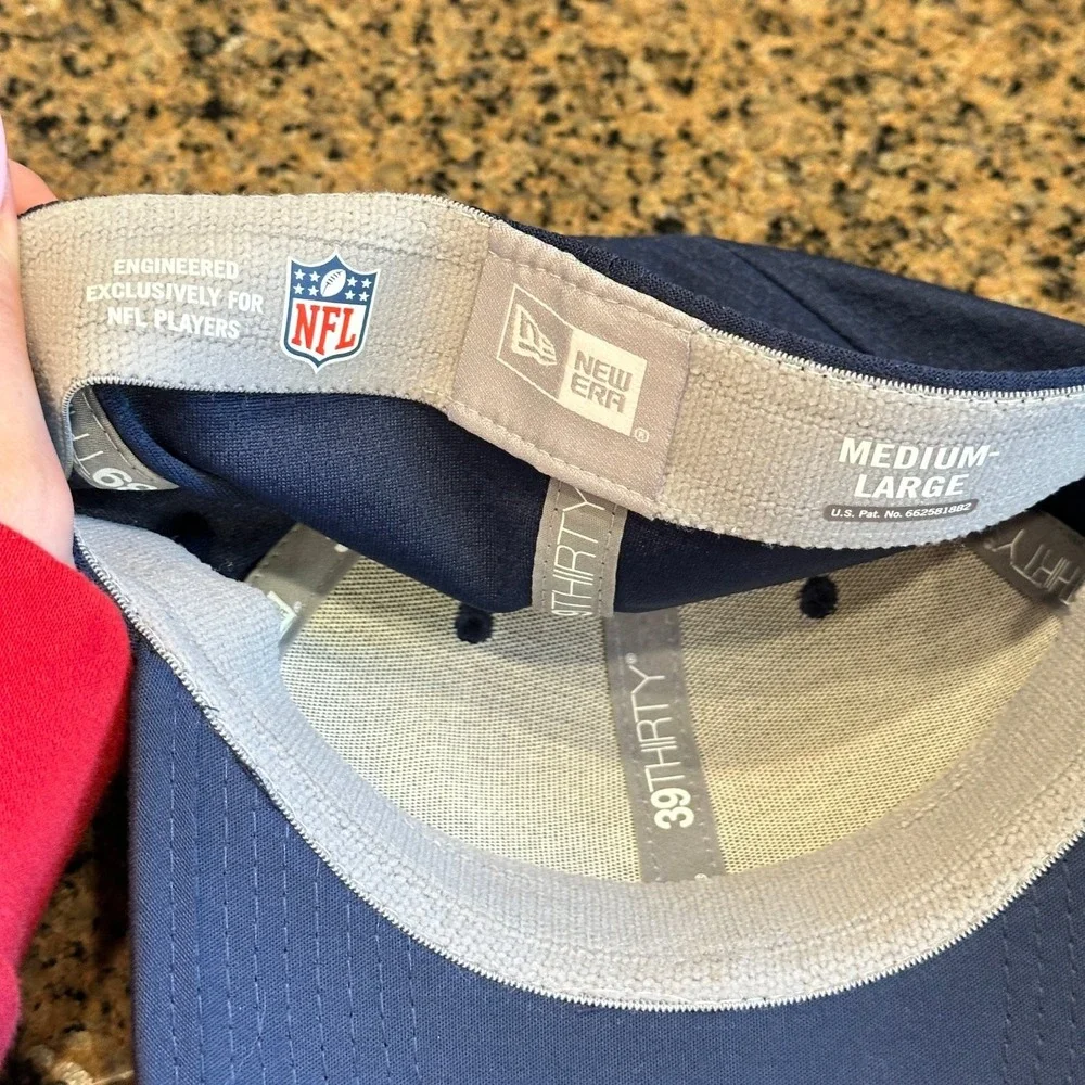 New England Patriots New Era 39THIRTY Men's M-L Navy Hex Stretch Cap